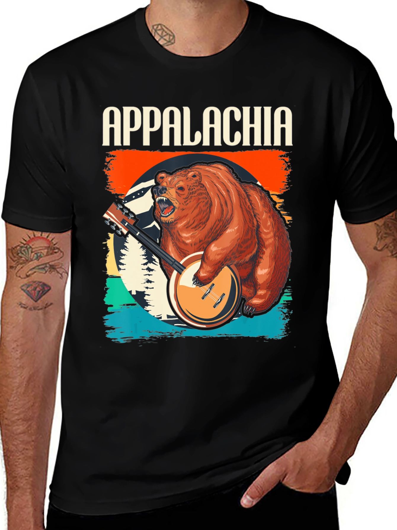 Appalachia Bear Banjo Graphic Tee