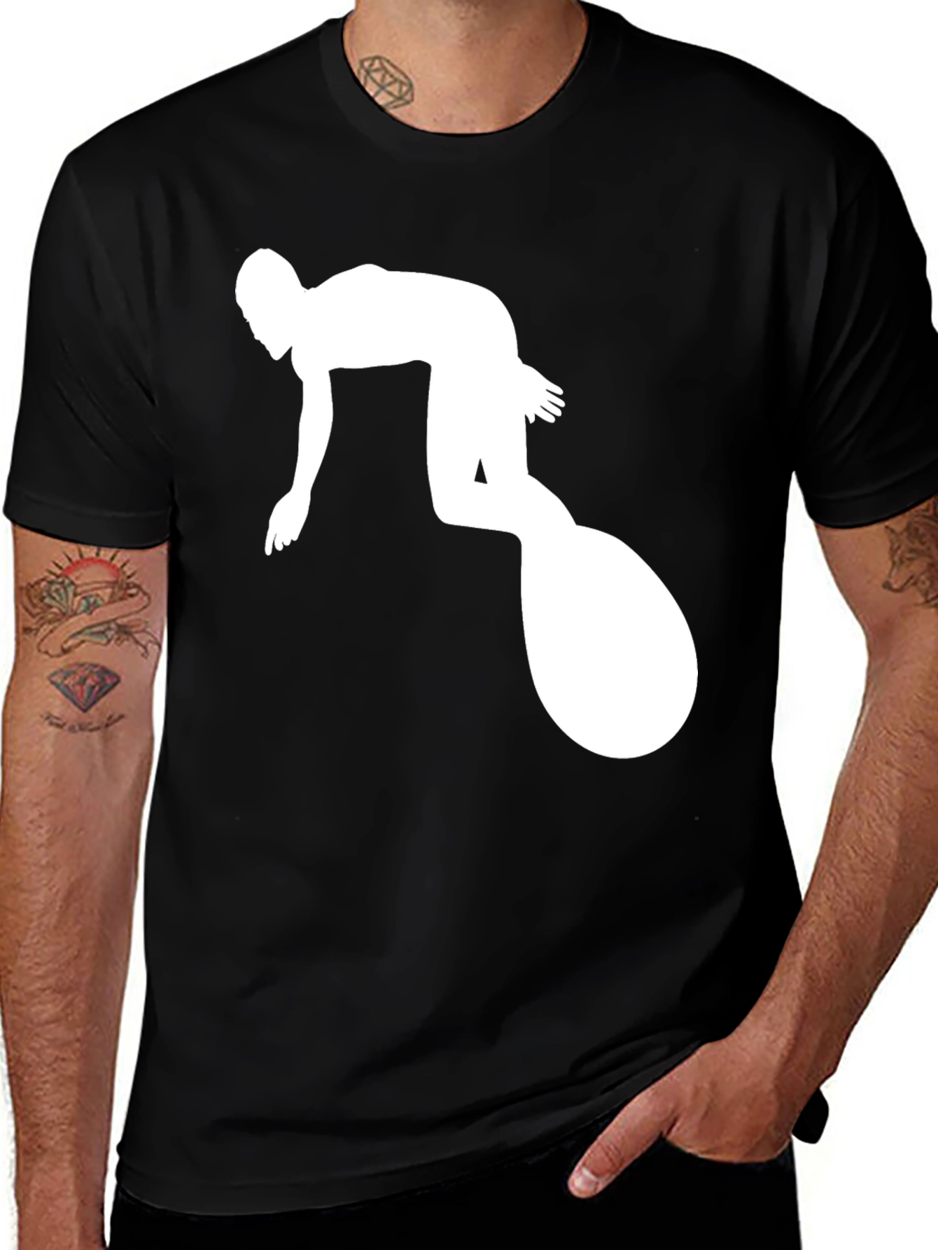Variant 6 of Surfer Silhouette Black T-Shirt