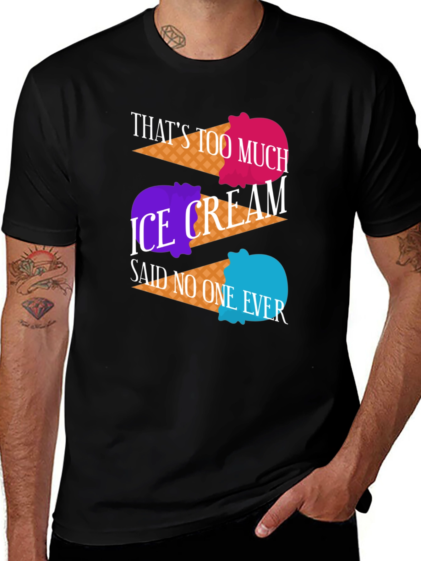 Variant 20 of Ice Cream Lover T-Shirt - "Too Much Ice Cream?"