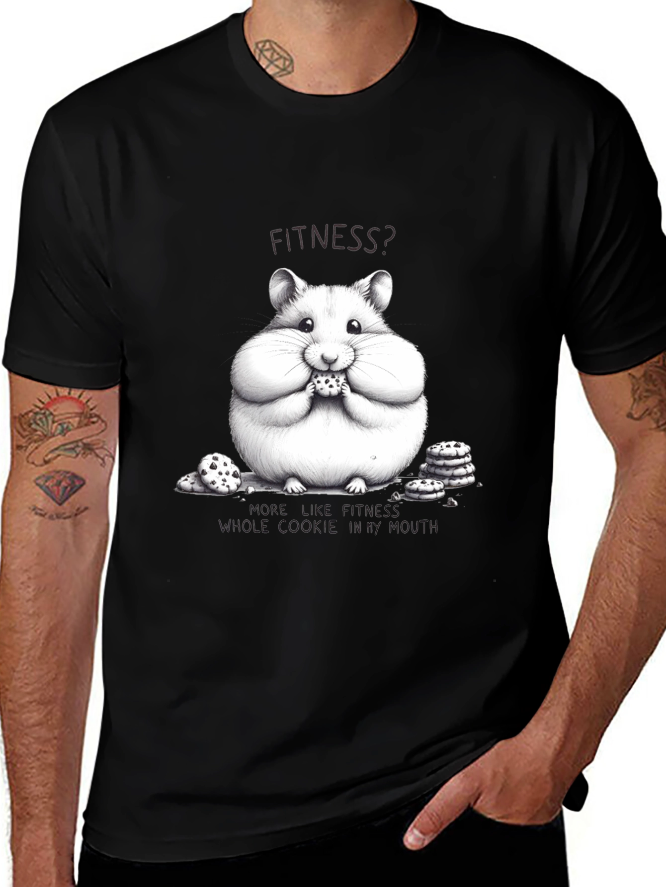 Variant 5 of Hamster Fitness T-Shirt - Funny Cookie Lover Tee