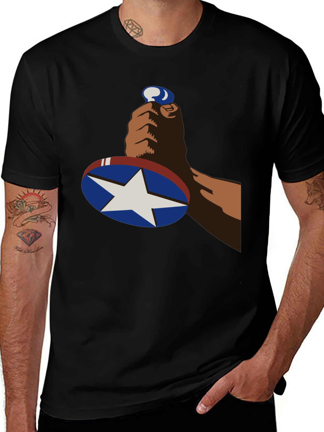 Variant 5 of Captain Shield Black T-Shirt