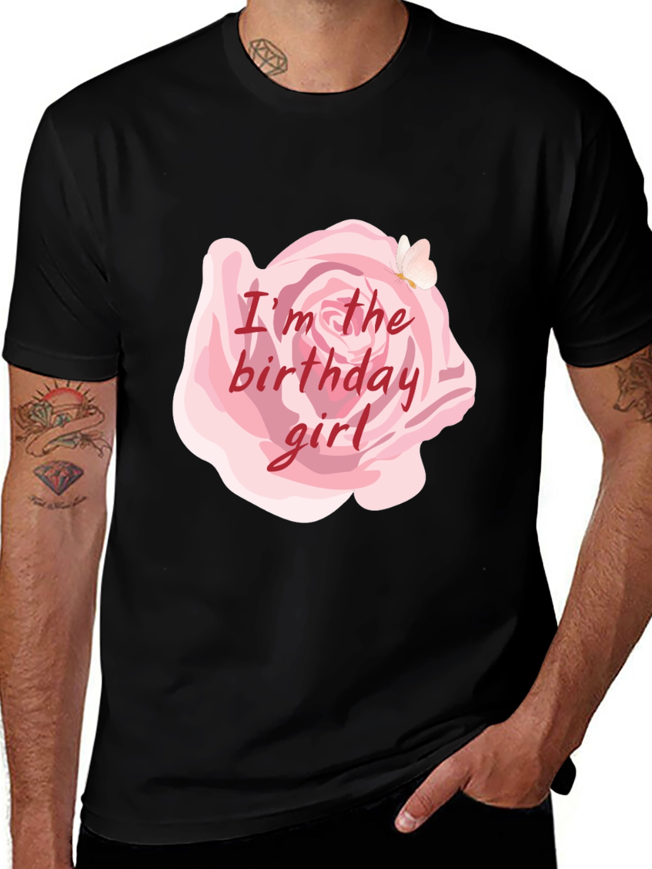 Variant 8 of Birthday Girl Rose Graphic Tee - Soft Cotton Blend