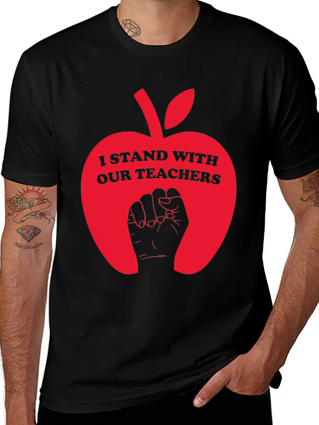 Variant 7 of I Stand With Our Teachers Graphic Tee