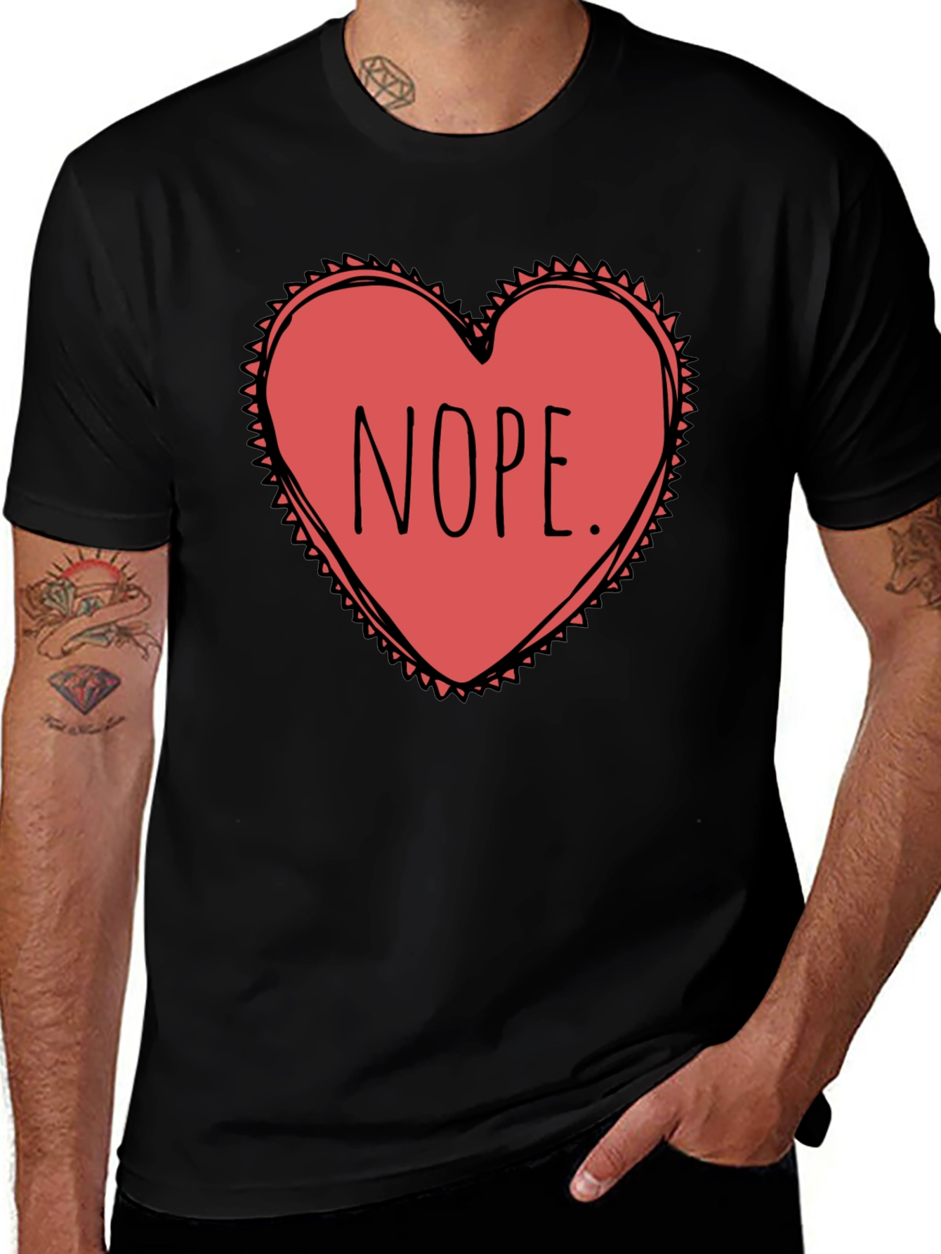 Variant 2 of Nope Heart Graphic Novelty T-Shirt
