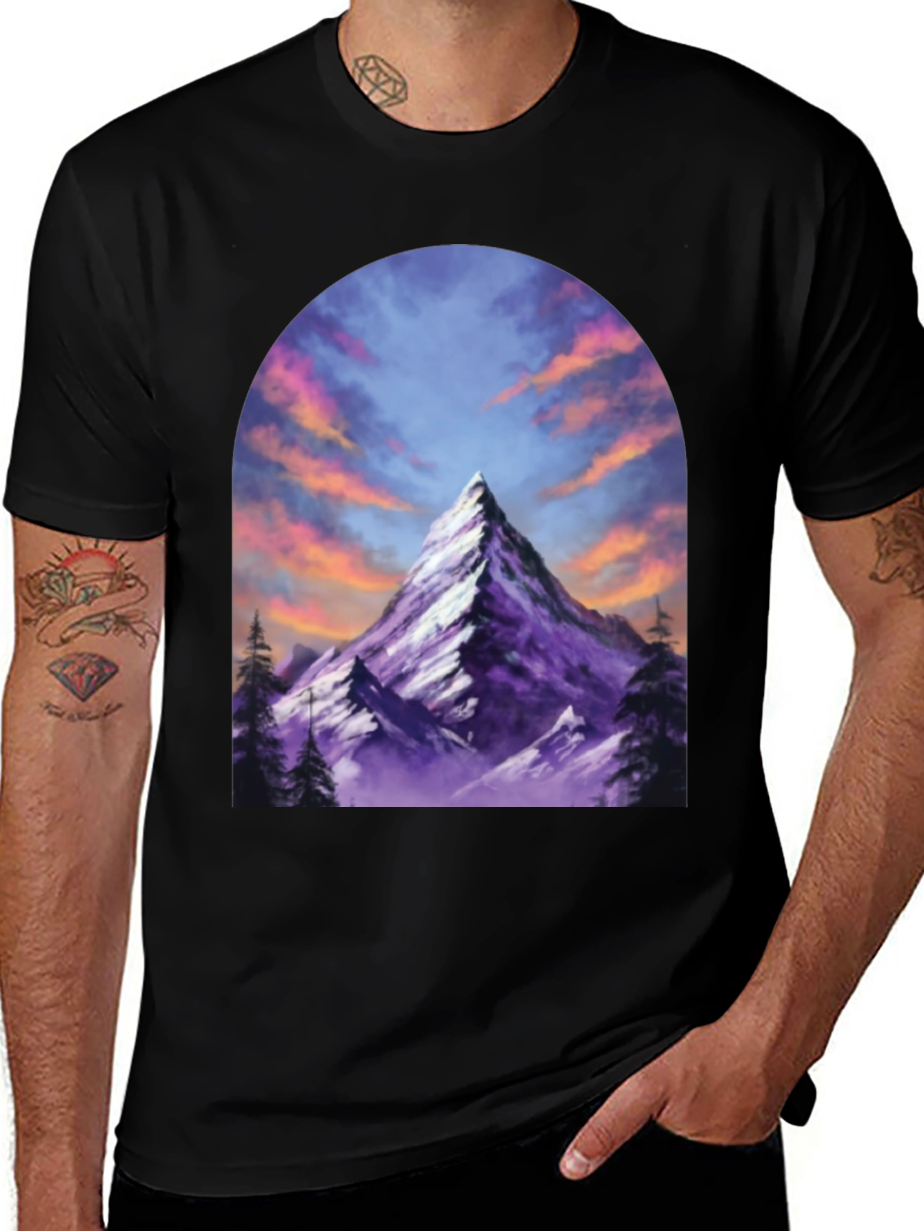 Variant 24 of Mountain Peak Graphic Tee - Black