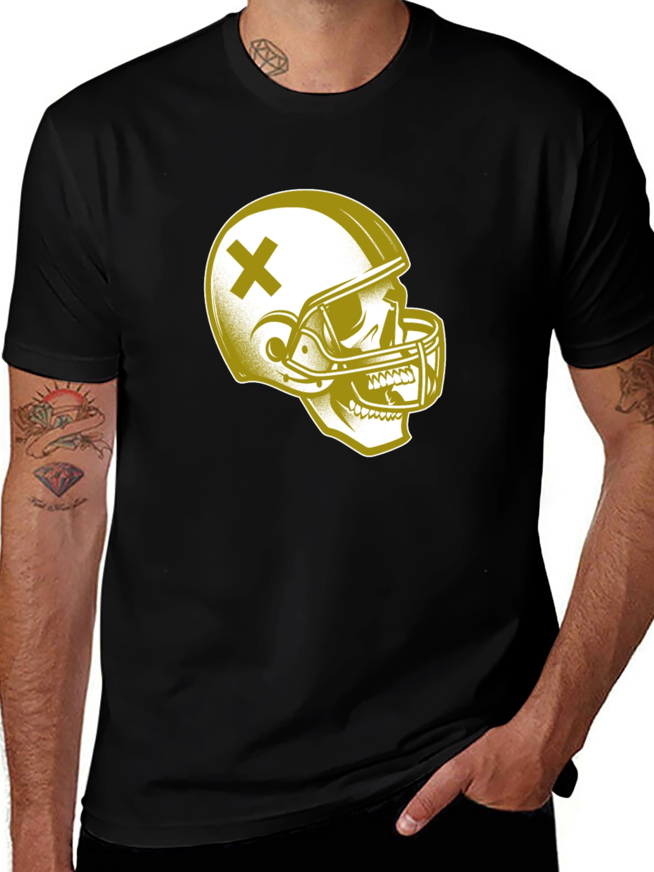 Variant 15 of Skull Football Helmet Graphic T-Shirt