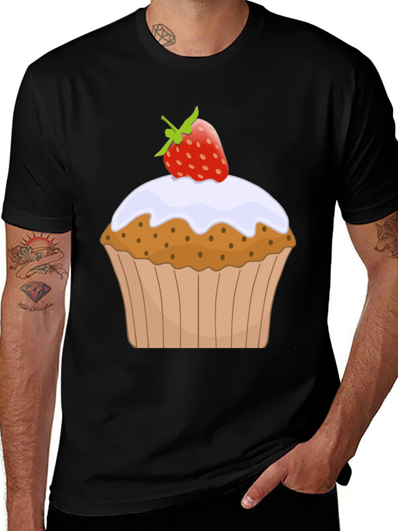 Variant 17 of Cupcake Graphic Black T-Shirt