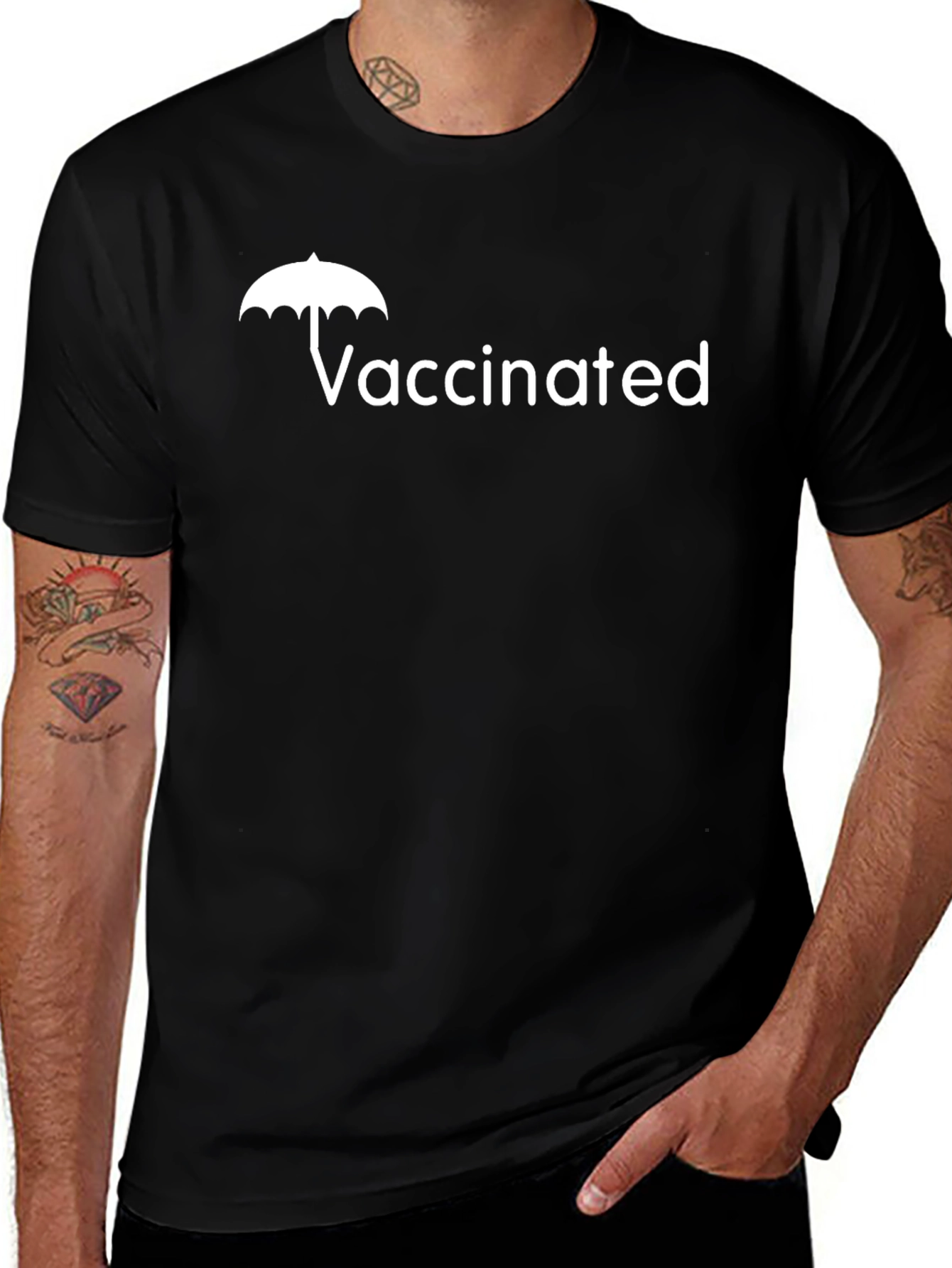 Variant 28 of Vaccinated Umbrella Tee - Protect Yourself & Others!