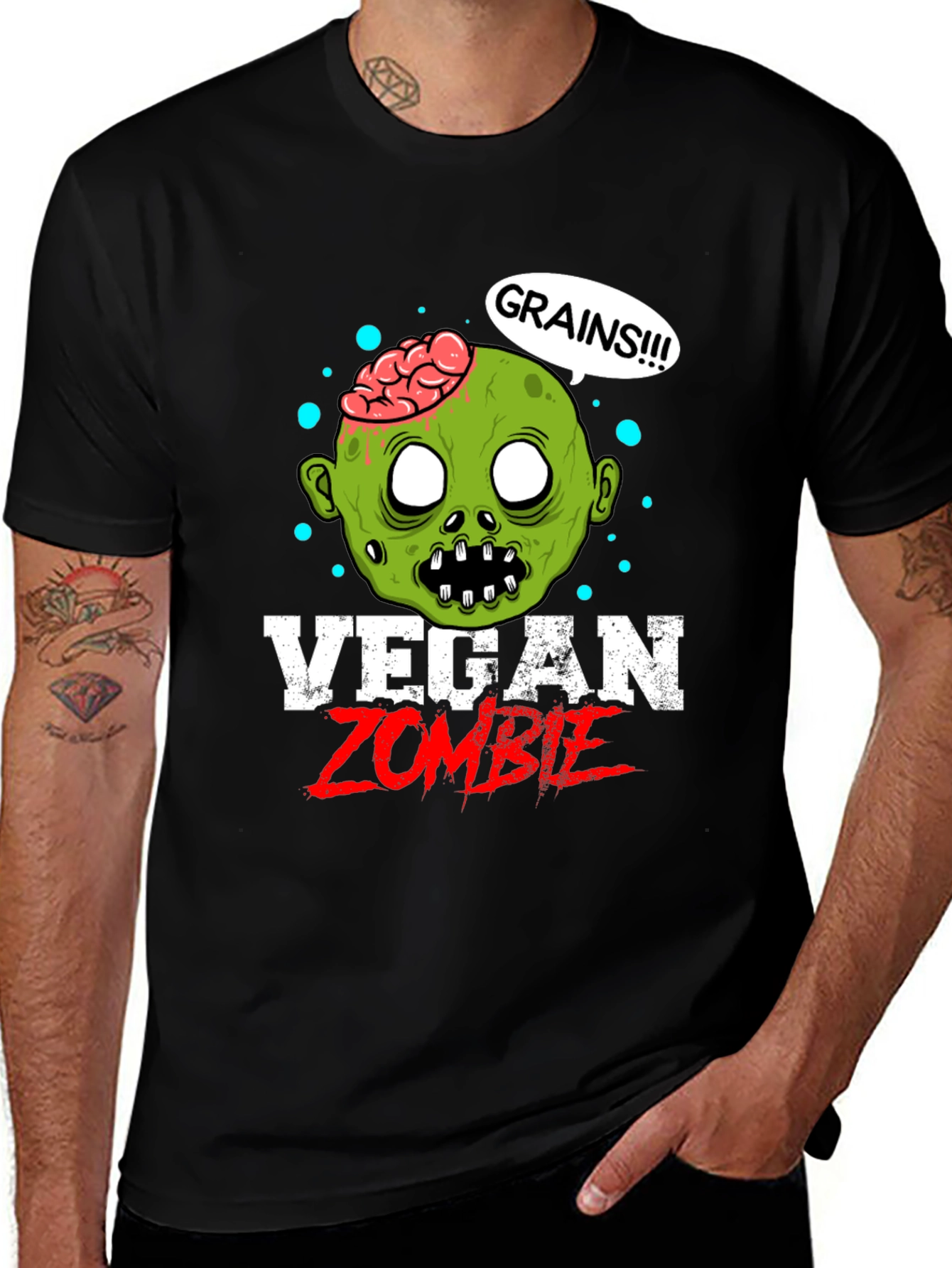 Variant 30 of Vegan Zombie T-Shirt - Grains!