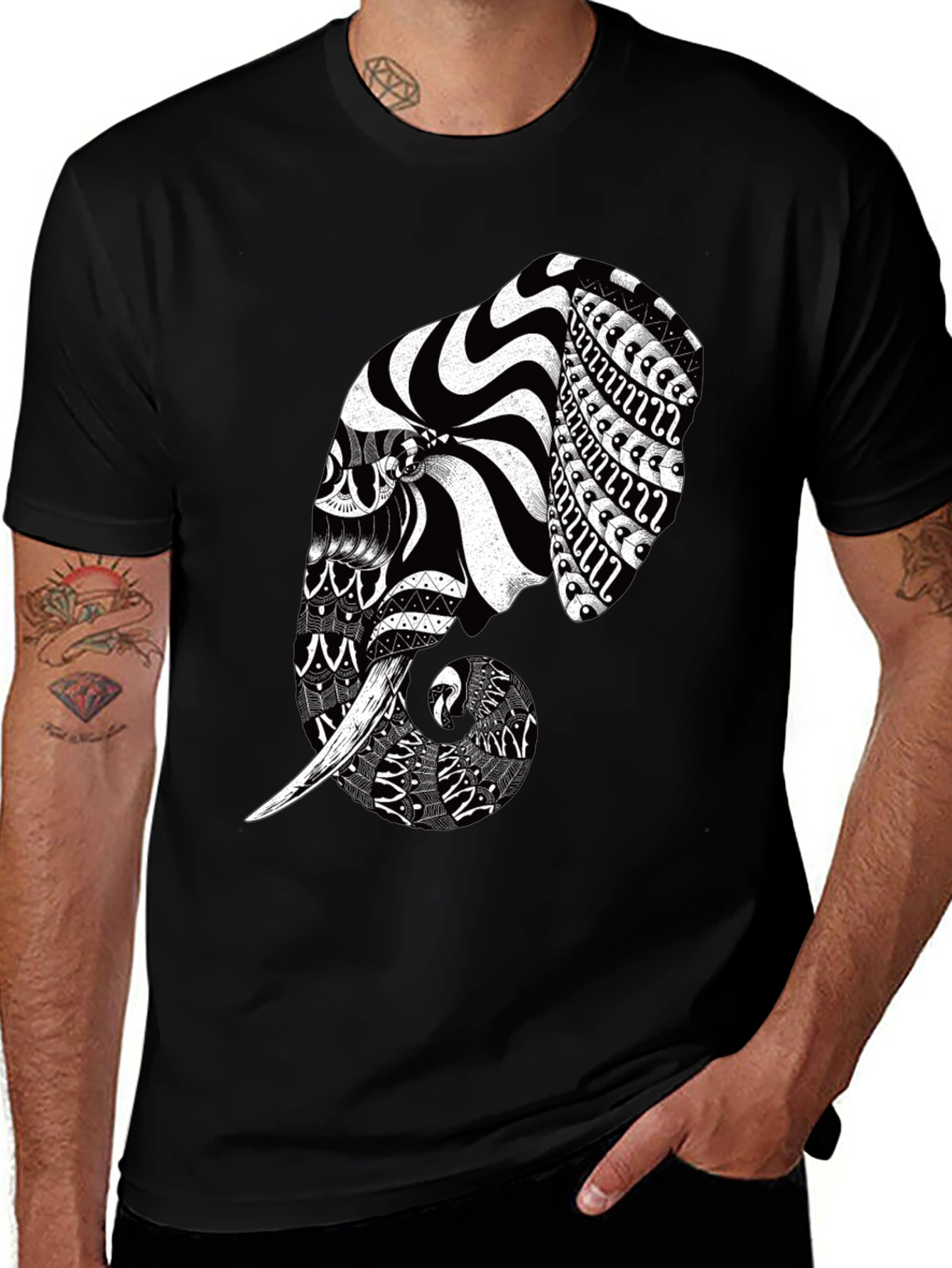Variant 15 of Elephant Graphic Tee - Unique Artistic Design