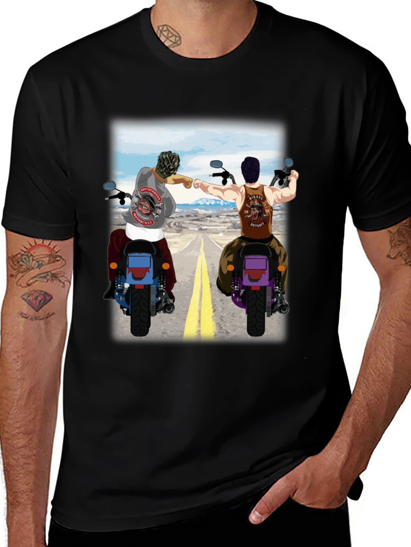 Variant 26 of Bikers Brotherhood T-Shirt, Motorcycle Club Tee