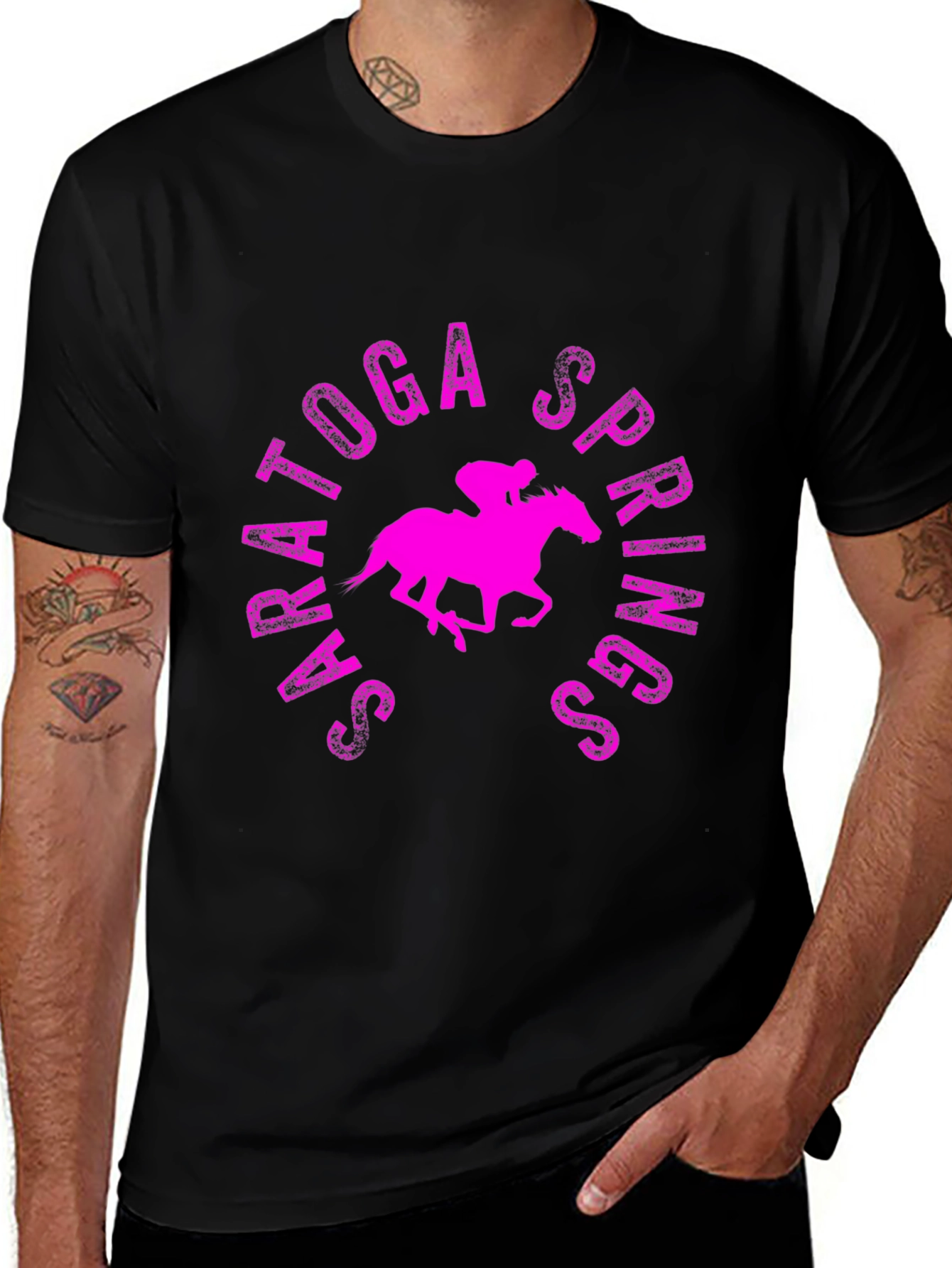 Variant 5 of Saratoga Springs Horse Racing T-Shirt - Stylish Graphic Tee
