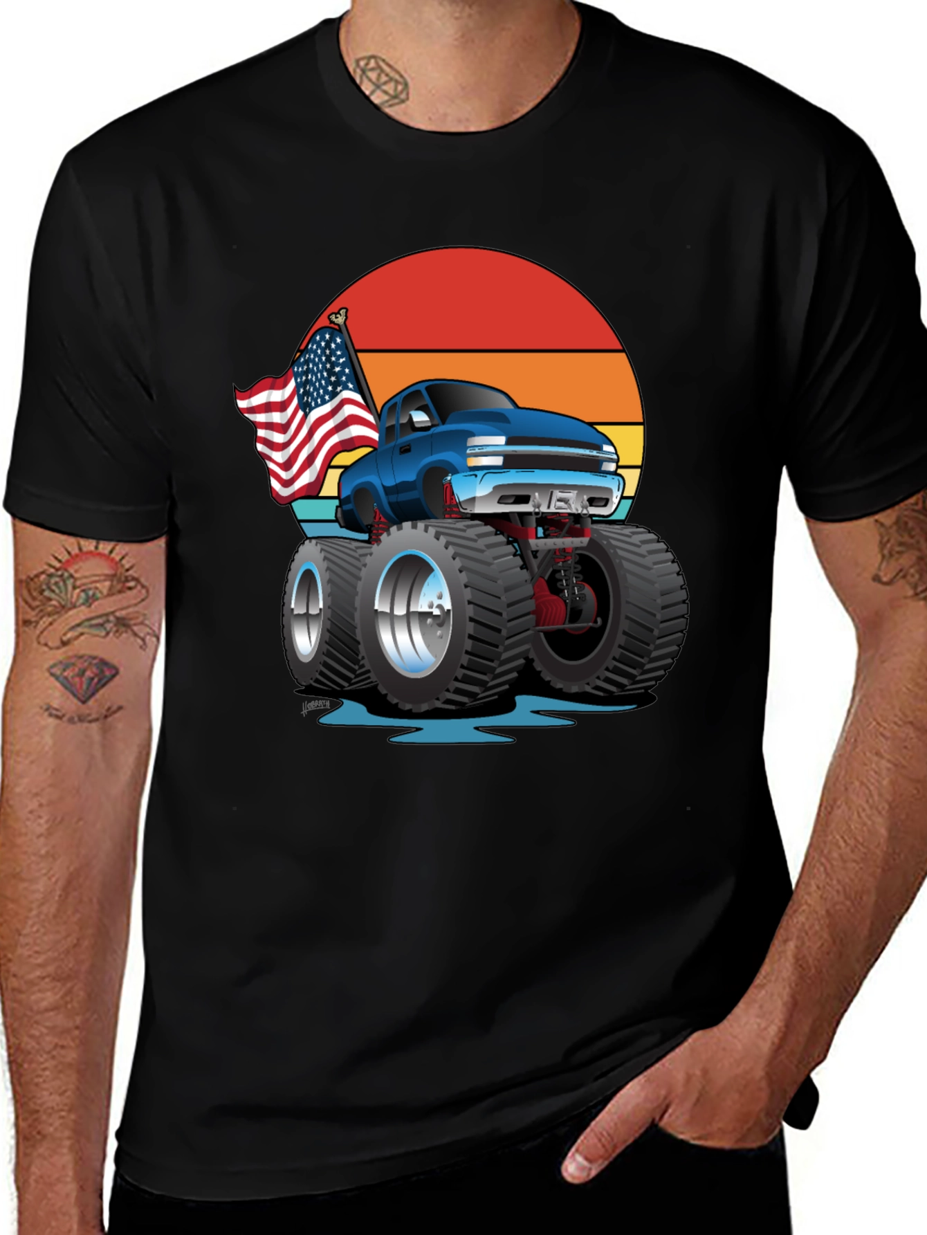 Monster Truck Tee - Patriotic Design