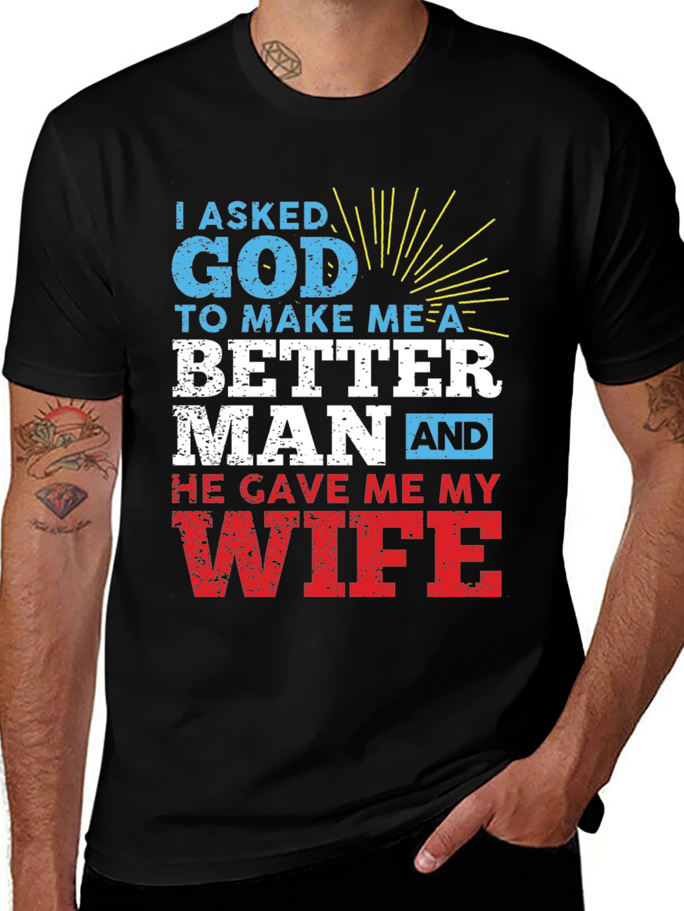 Variant 10 of I Asked God for a Wife Men's Graphic T-Shirt