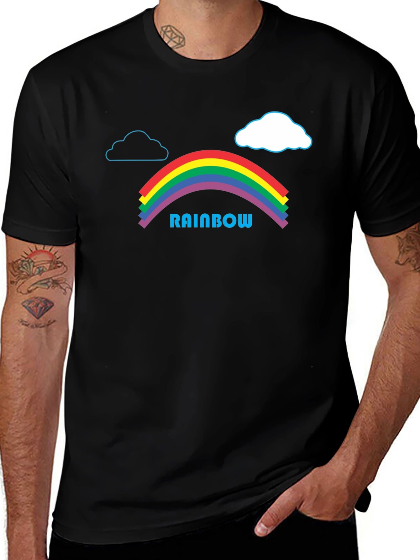 Variant 14 of Rainbow Graphic Tee - Cute & Stylish Black T-Shirt
