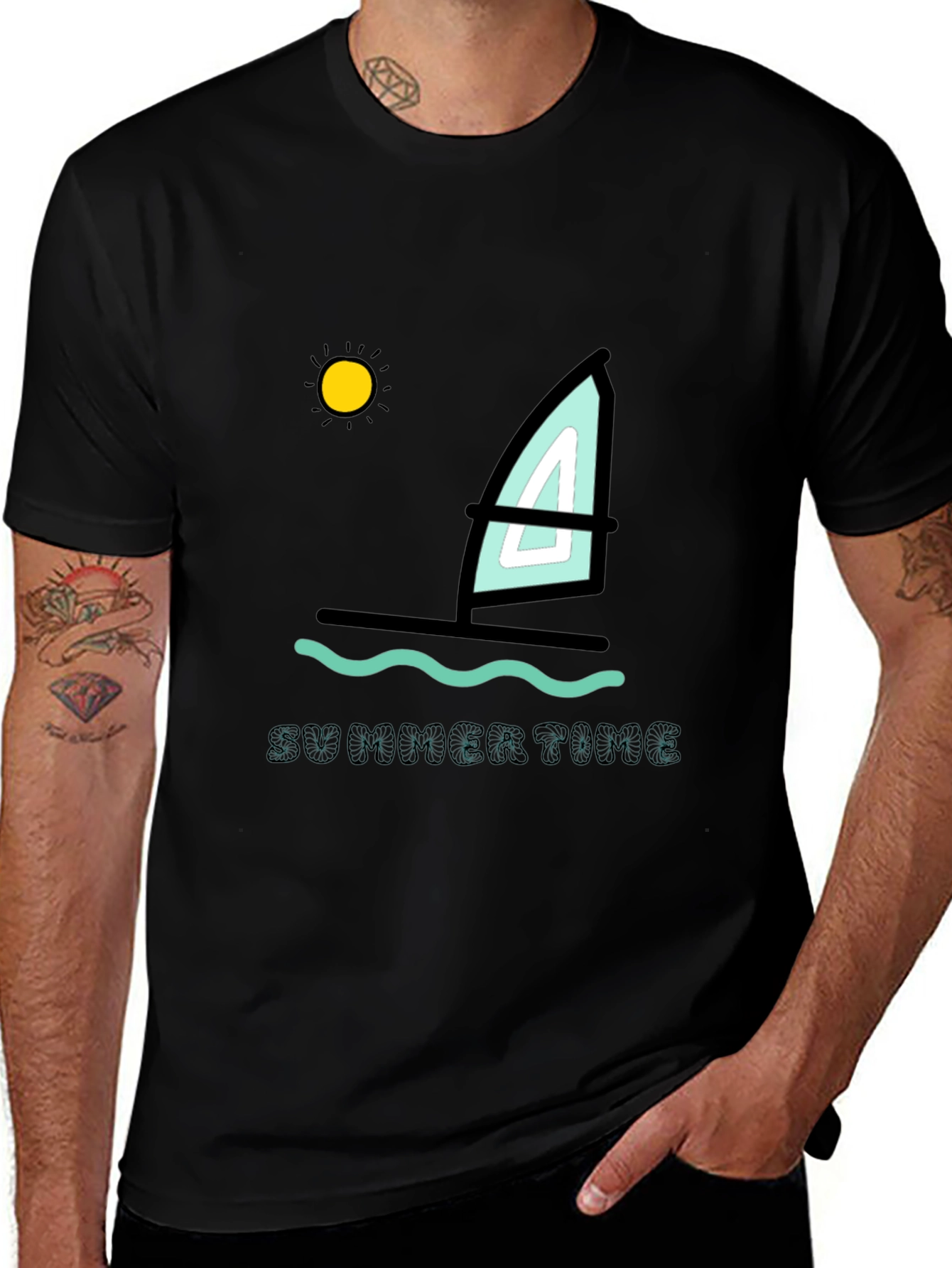 Variant 25 of Summer Time Graphic Tee - Sailboat Design