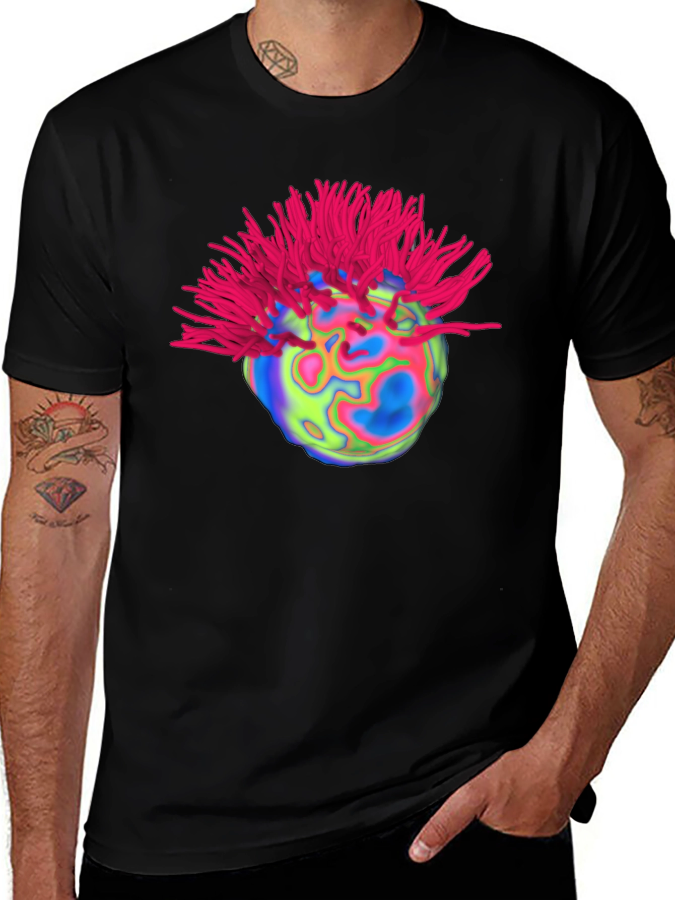 Variant 3 of Vibrant Alien Lifeform Graphic Tee