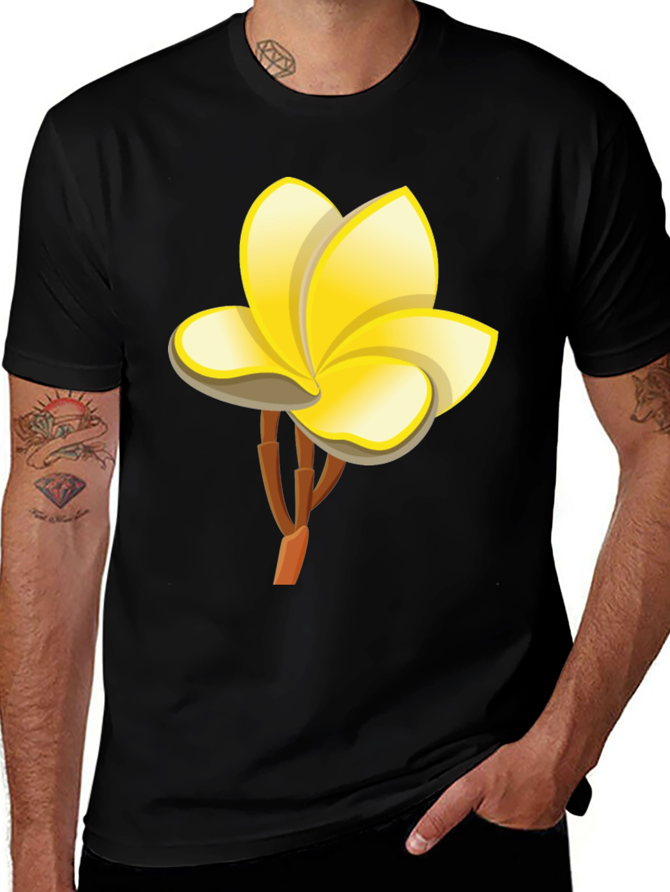 Variant 23 of Floral Graphic Tee - Tropical Flower Design