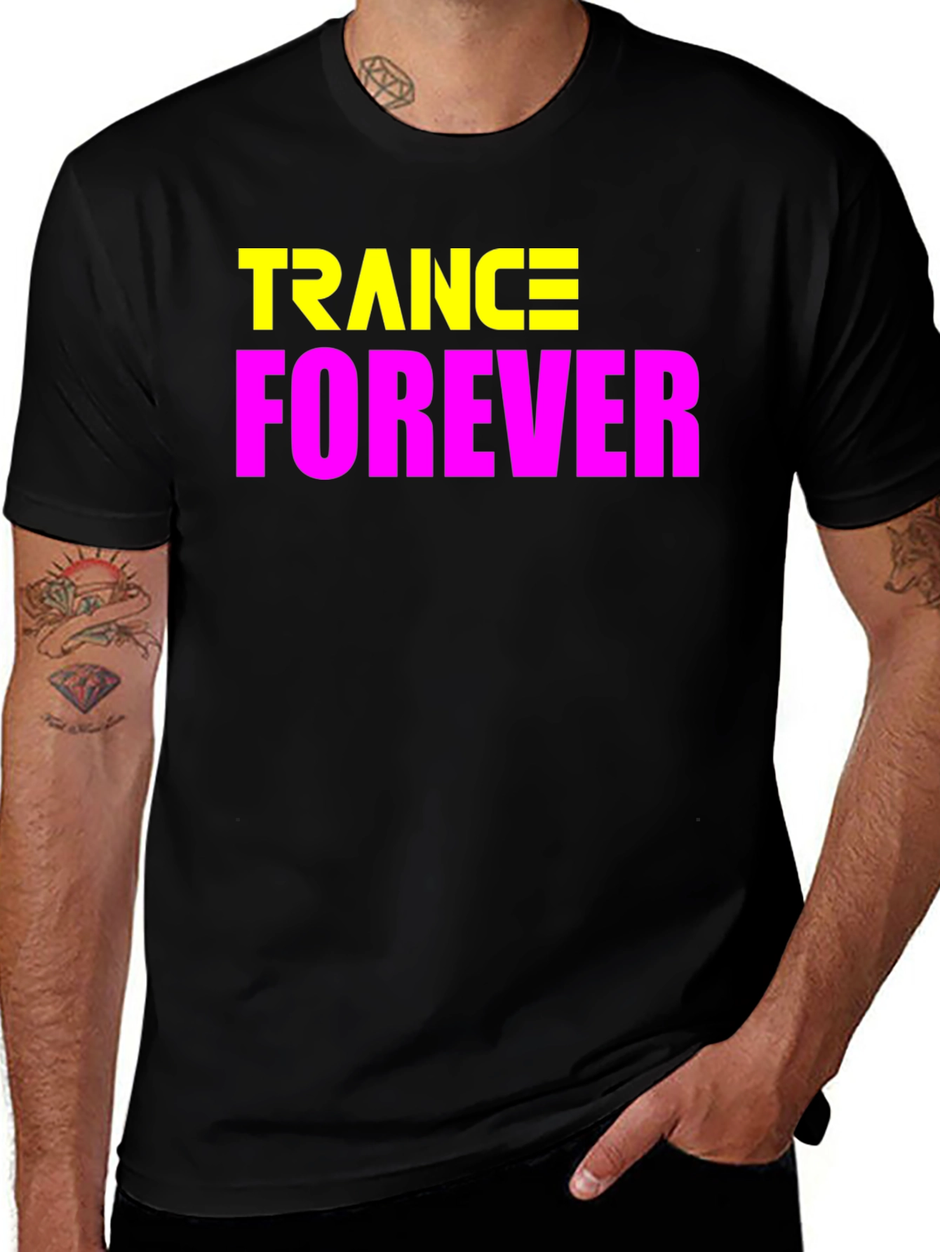 Variant 4 of Trance Forever Graphic Tee - Stylish Black T-Shirt