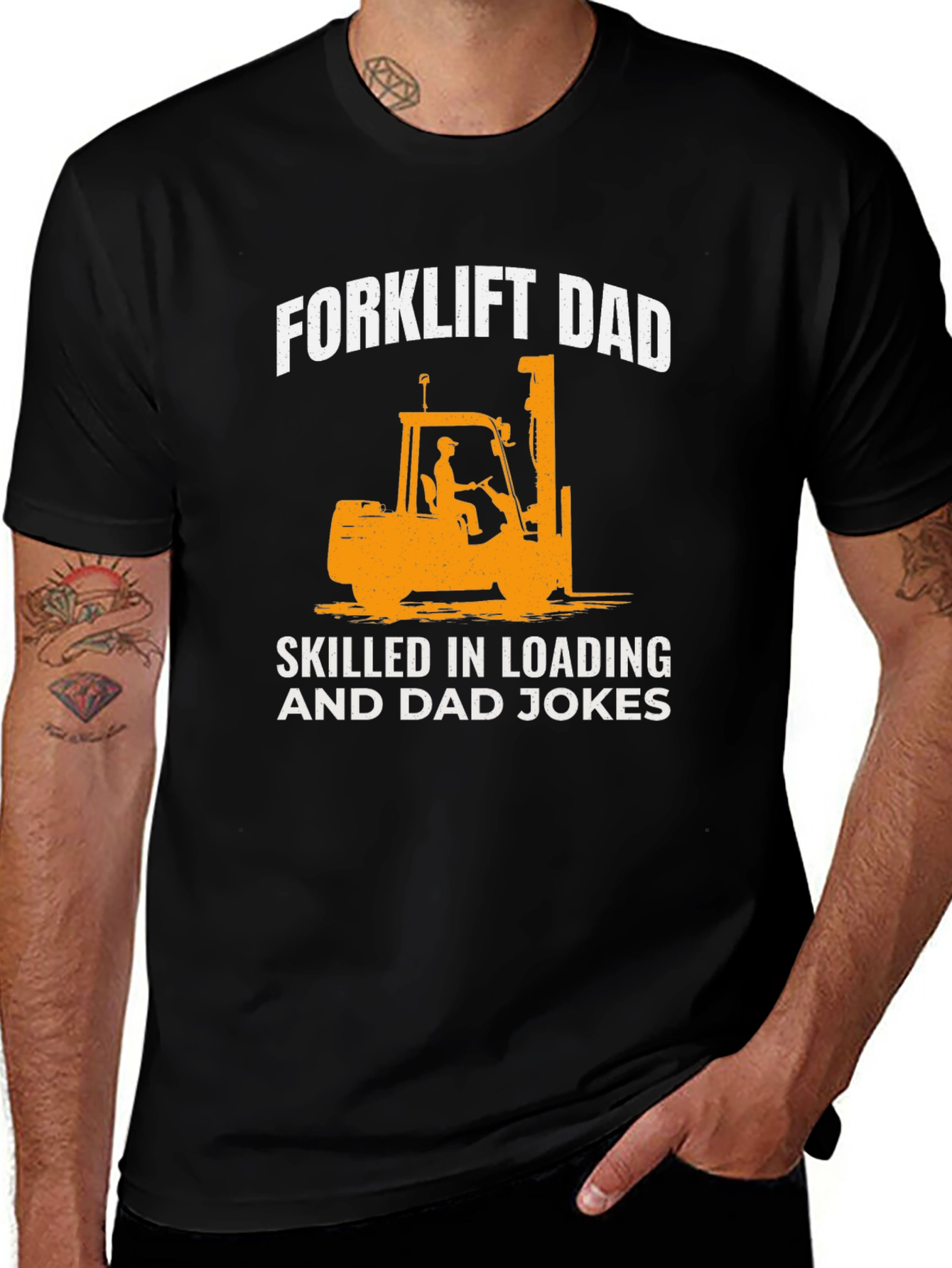 Forklift Dad T-Shirt - Skilled in Loading & Dad Jokes