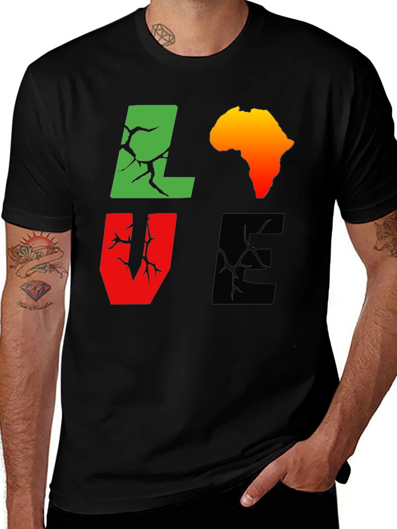 Africa Love T-Shirt - Pan African Colors