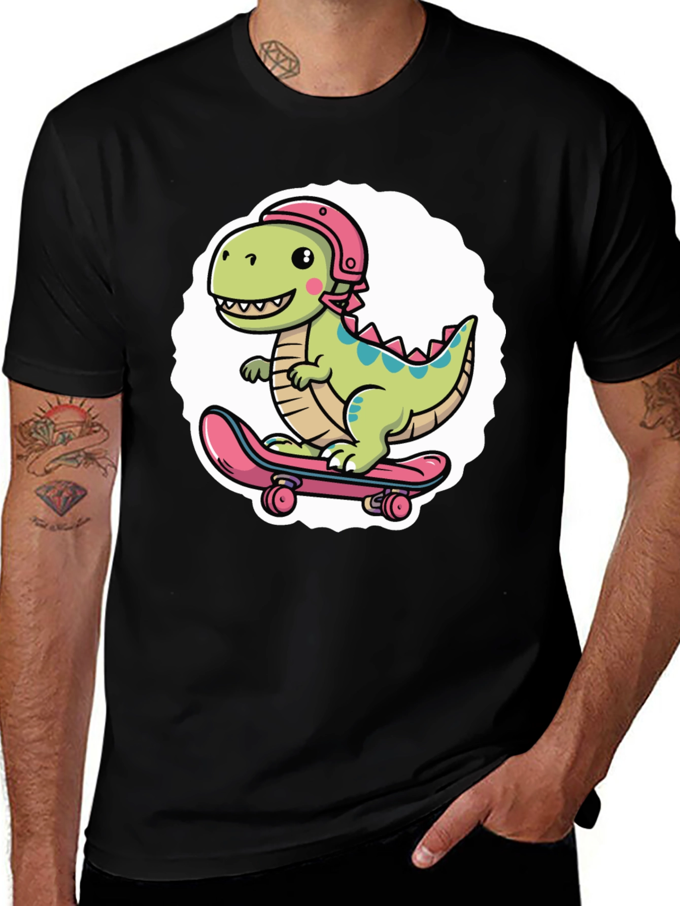 Variant 10 of Dinosaur Skateboarder Graphic T-Shirt