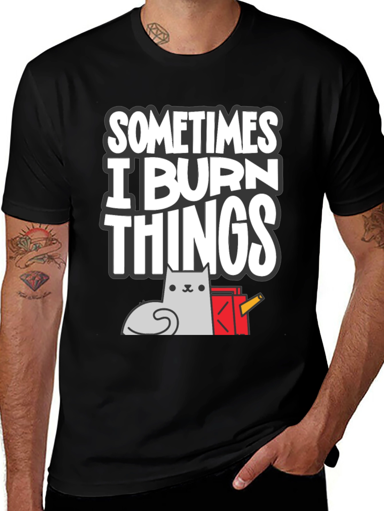 Variant 27 of Sometimes I Burn Things Cat T-Shirt