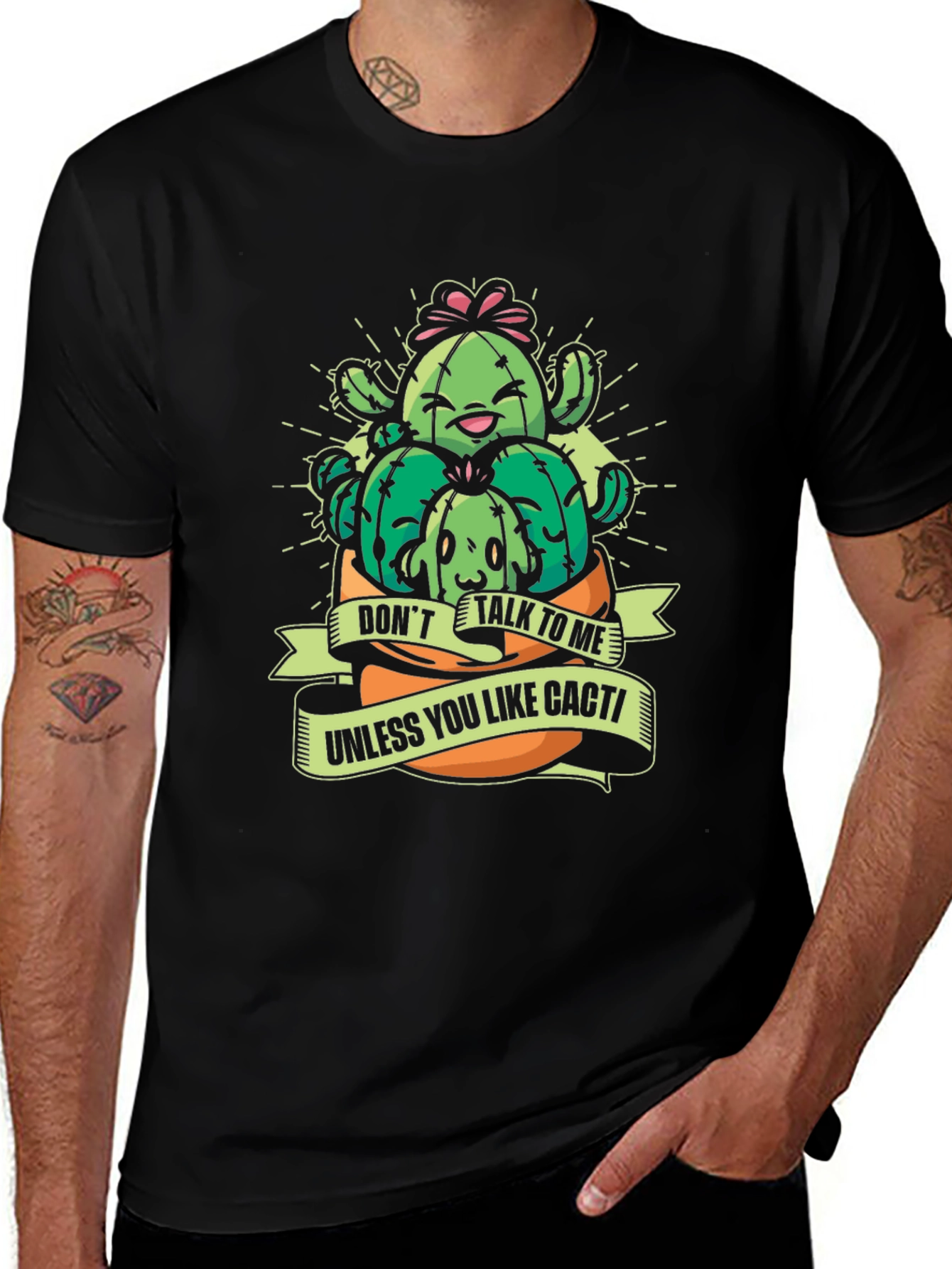 Black Cactus Lover T-Shirt - "Don't Talk To Me" Novelty Tee main image