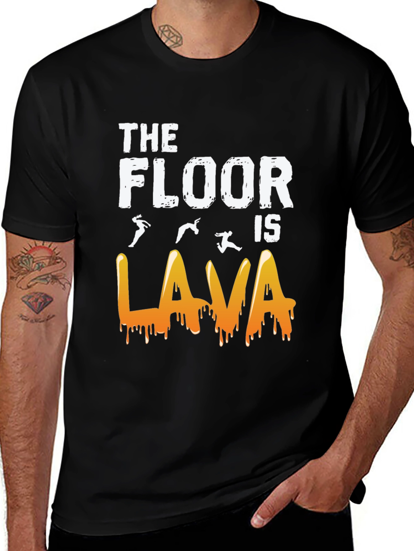 Variant 29 of The Floor is Lava Graphic Tee - Black