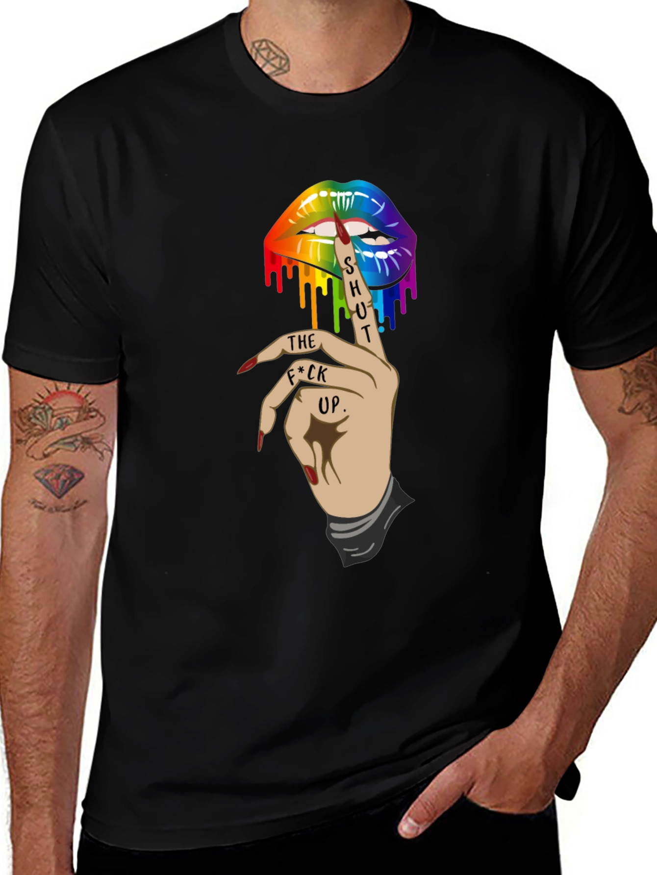 Variant 21 of Rainbow Lips Graphic Tee - The Shut Up