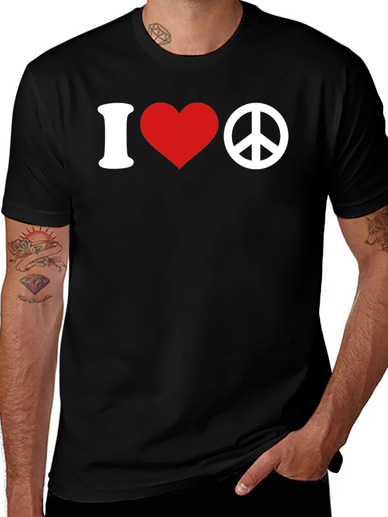Variant 3 of I Love Peace T-Shirt - Men's Graphic Tee