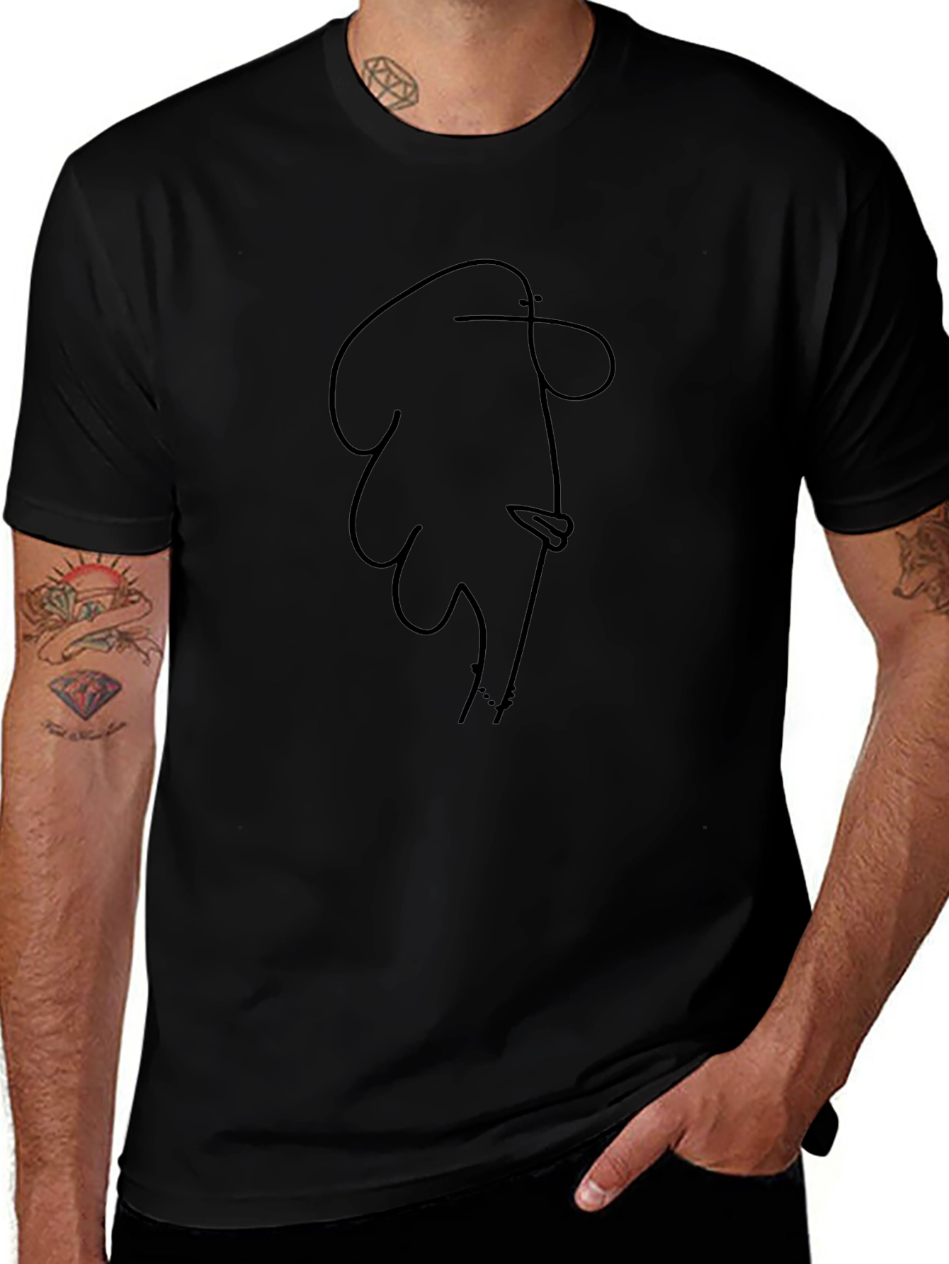 Variant 8 of Abstract Line Art Graphic Tee - Modern Minimalist Design