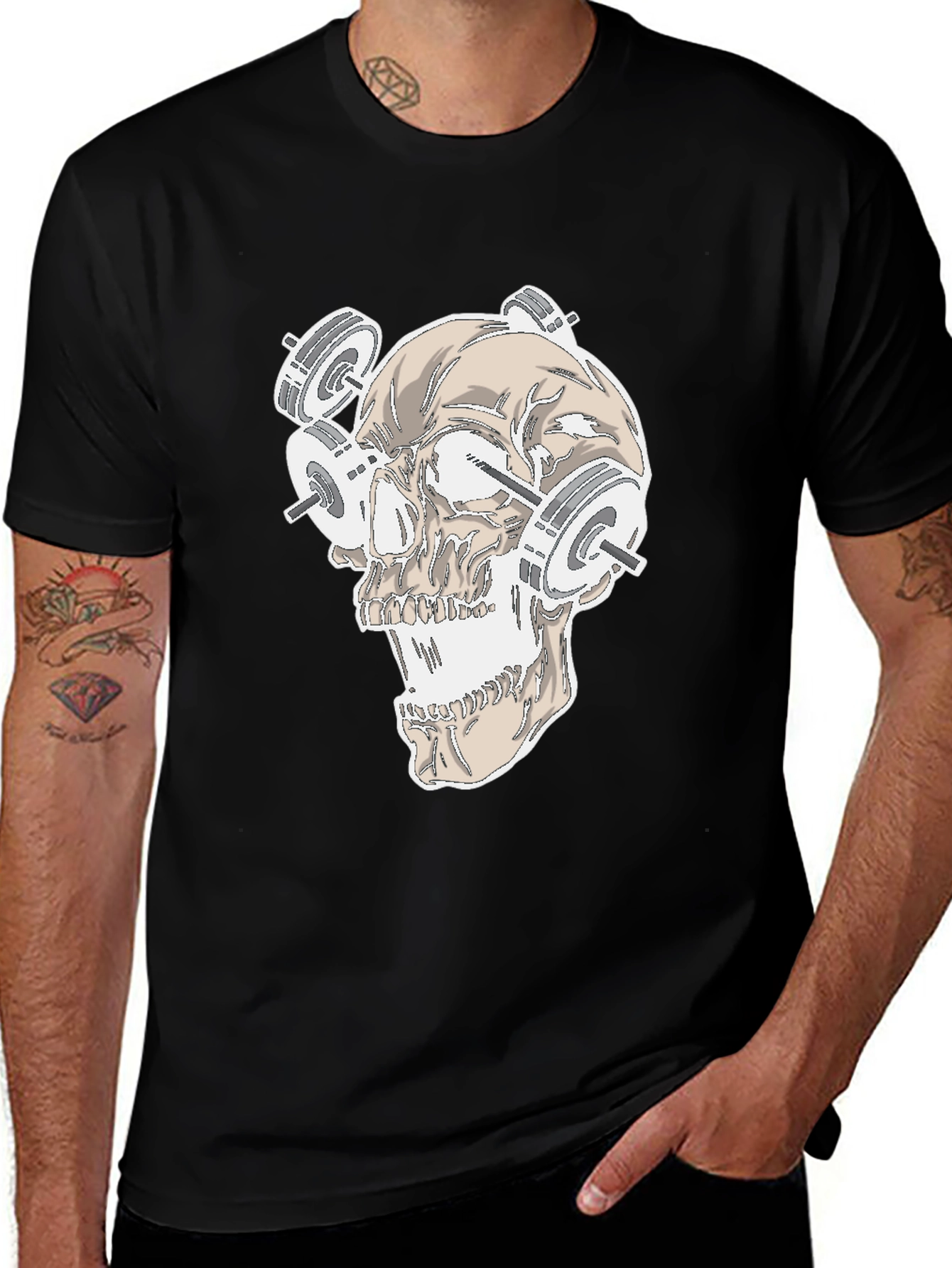 Variant 6 of Skull Weightlifting T-Shirt
