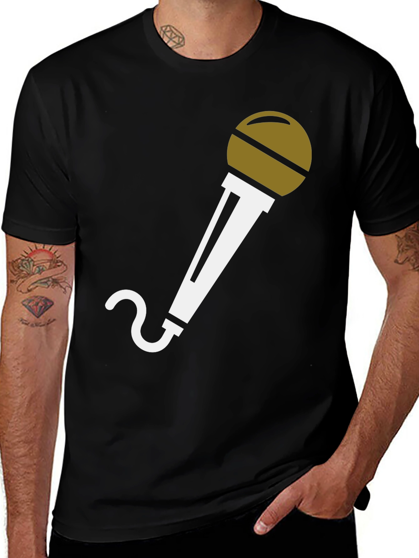 Black Microphone Graphic T-Shirt - Black main image