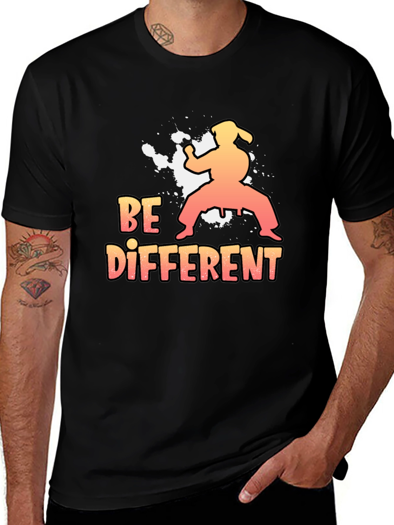 Variant 12 of Be Different Karate Graphic Tee - Black