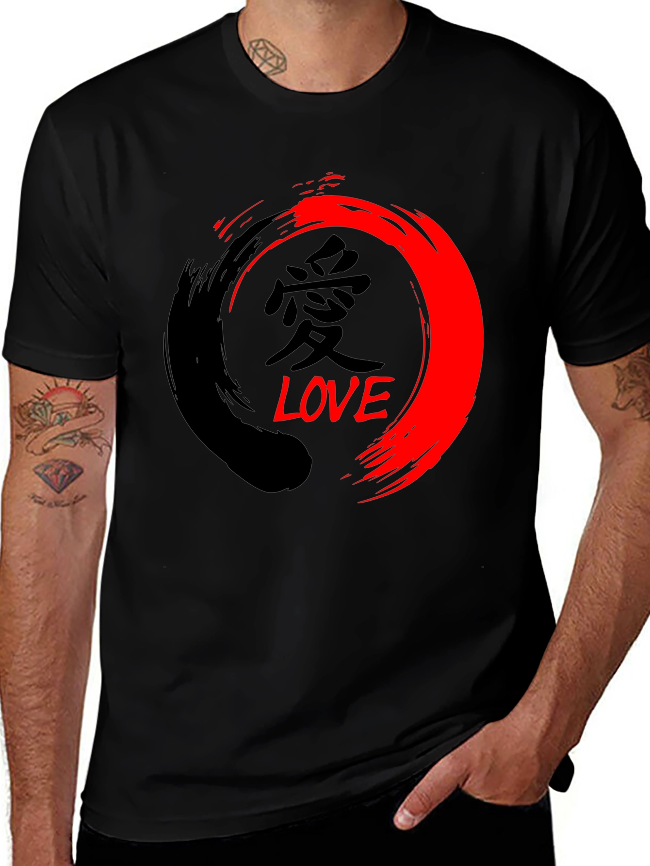 Variant 16 of Love Symbol Graphic T-Shirt - Black