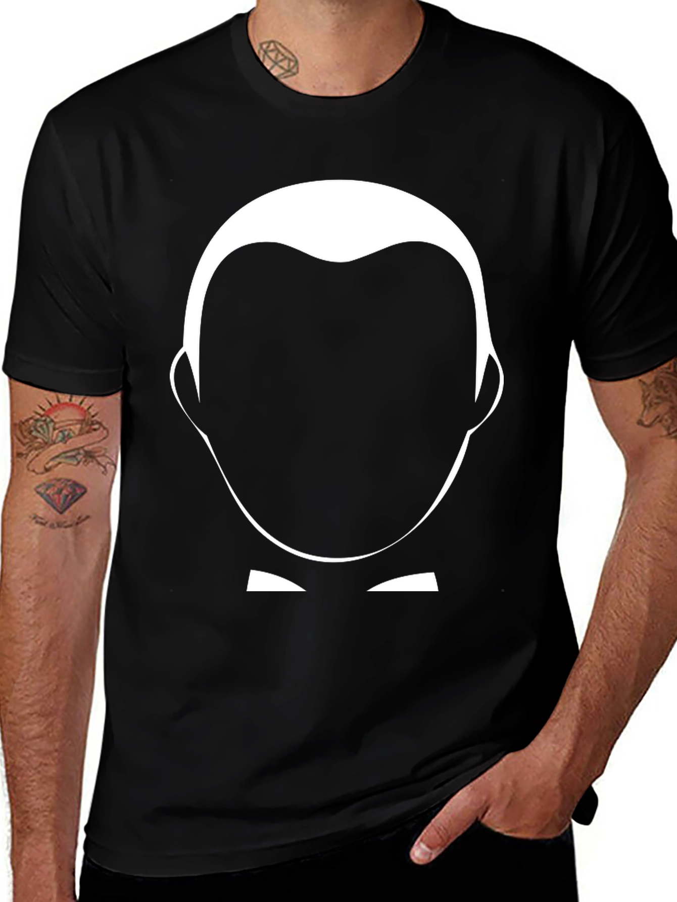 Variant 17 of Minimalist Tuxedo Silhouette Tee