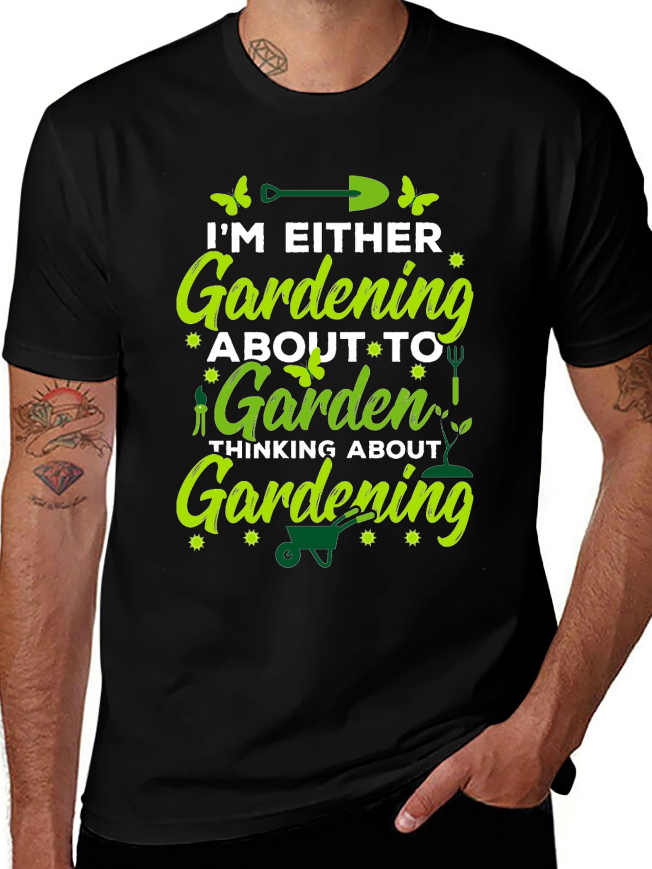 Variant 13 of Gardening Lover T-Shirt - Black Cotton Blend