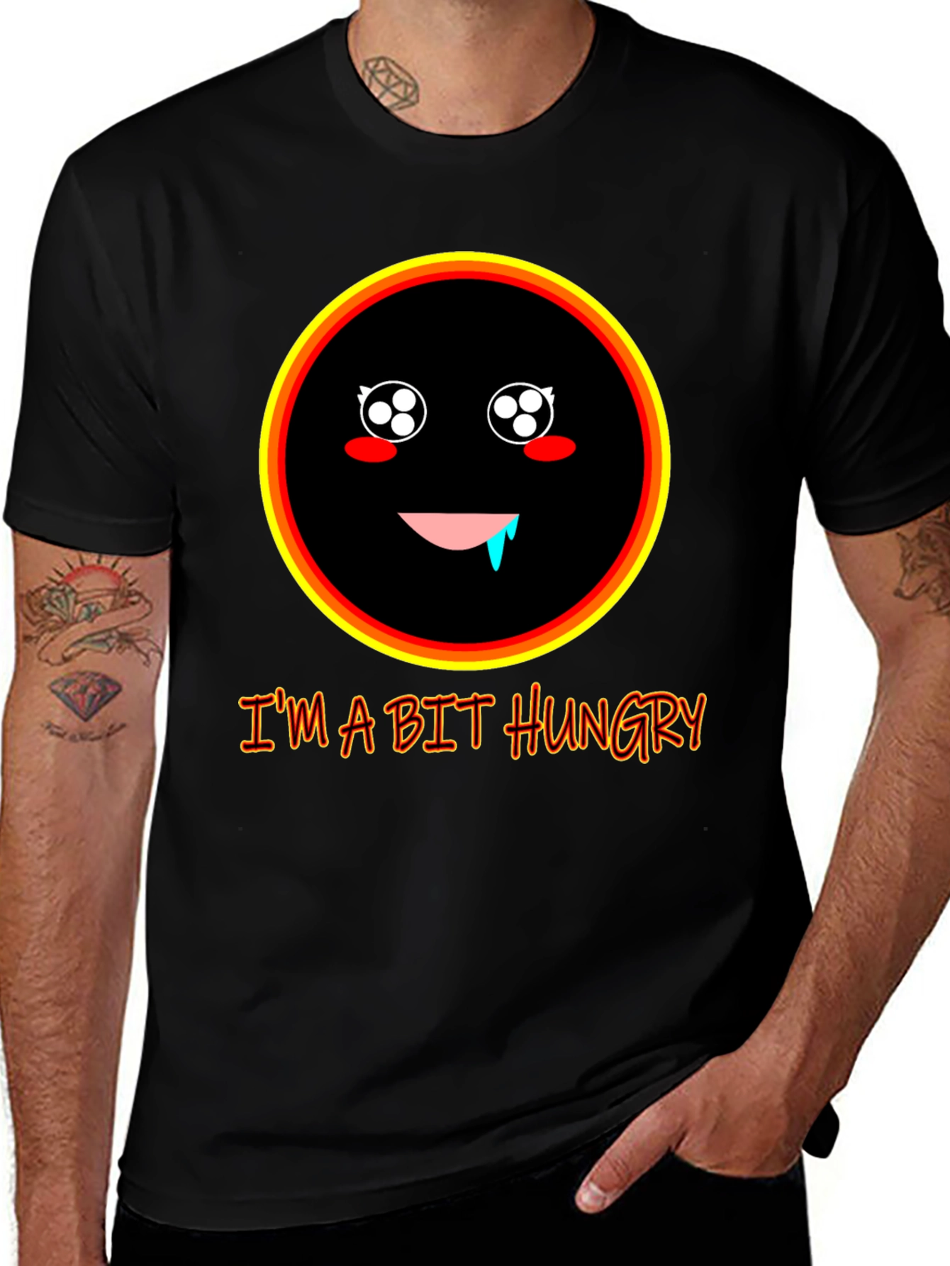 Hungry Face Graphic T-Shirt - Funny Casual Tee
