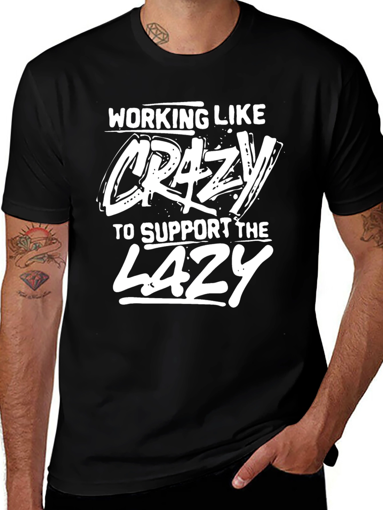 Variant 8 of Working Like Crazy Men's Graphic T-Shirt