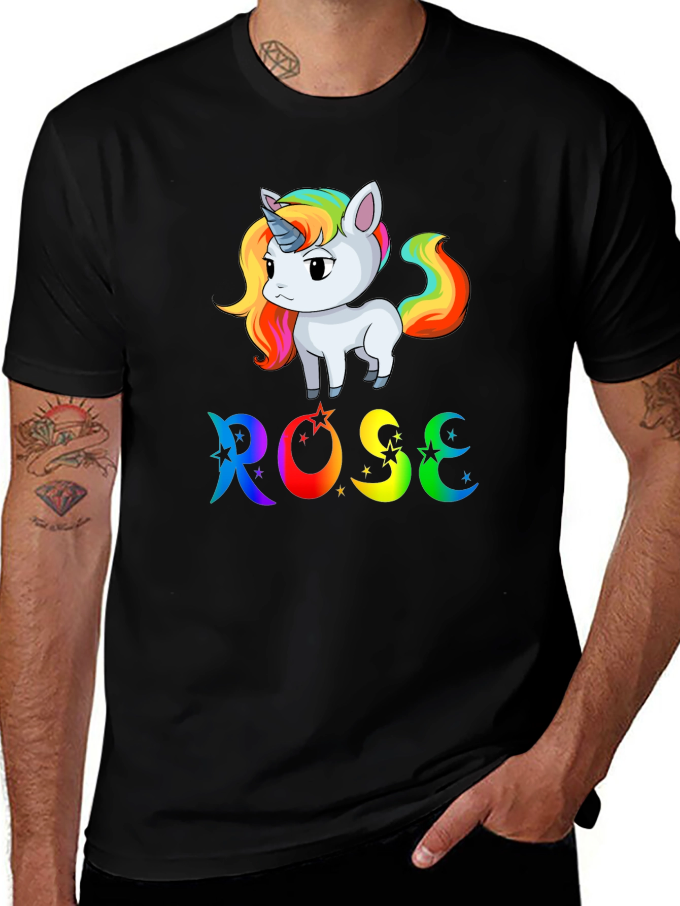 Variant 21 of Rose Unicorn Rainbow T-Shirt - Cute & Colorful