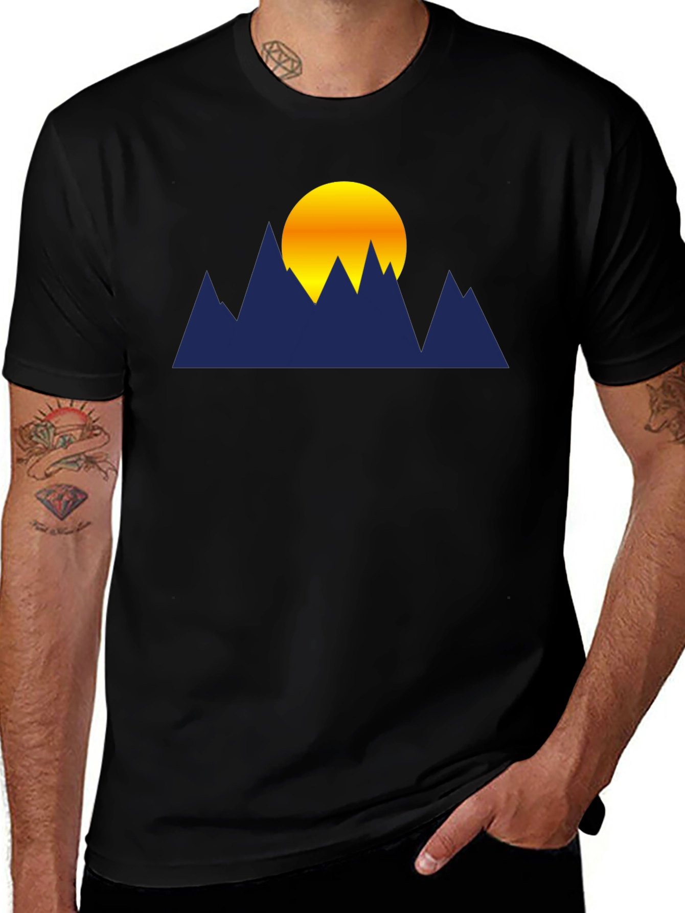 Variant 28 of Mountain Sunset Graphic T-Shirt - Soft Cotton Blend