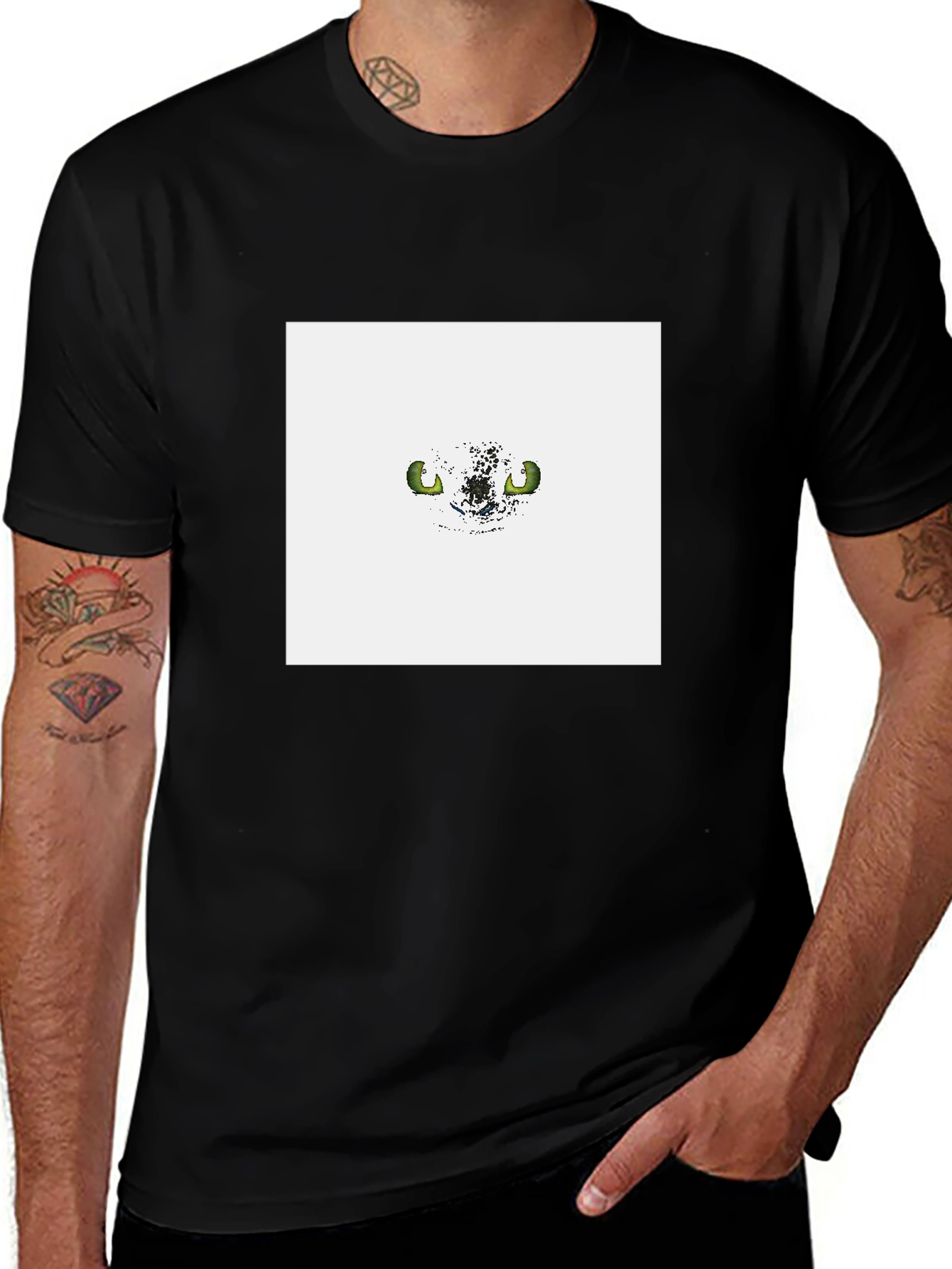 Variant 24 of Men's Black Graphic Tee - Eyes