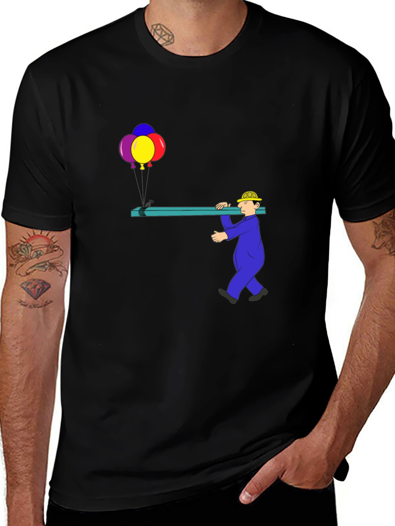 Variant 22 of Construction Worker Carrying Wood T-Shirt