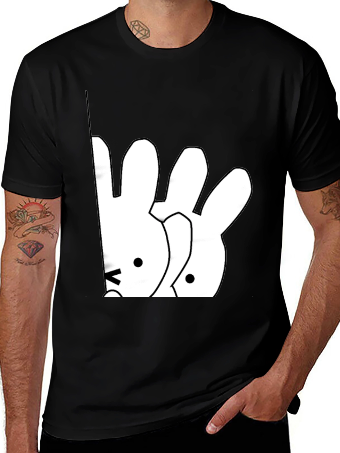Variant 20 of Cute Cartoon Bunny Graphic T-Shirt