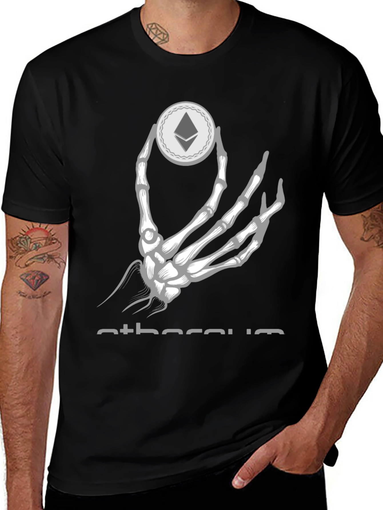 Variant 21 of Ethereum Skeleton Hand T-Shirt