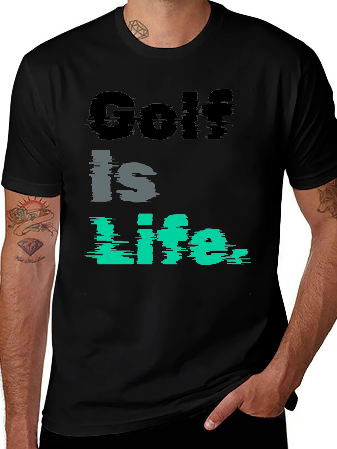 Variant 30 of Golf Is Life Tee - Black Golf Shirt