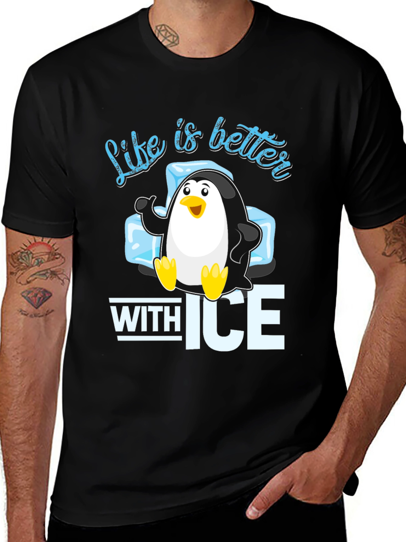 Variant 14 of Life is Better With Ice Penguin Graphic Tee