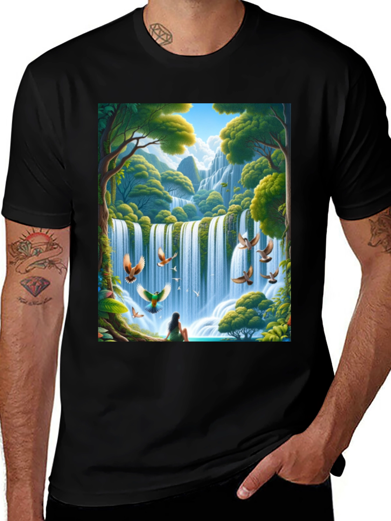 Variant 20 of Waterfall Nature Graphic Tee