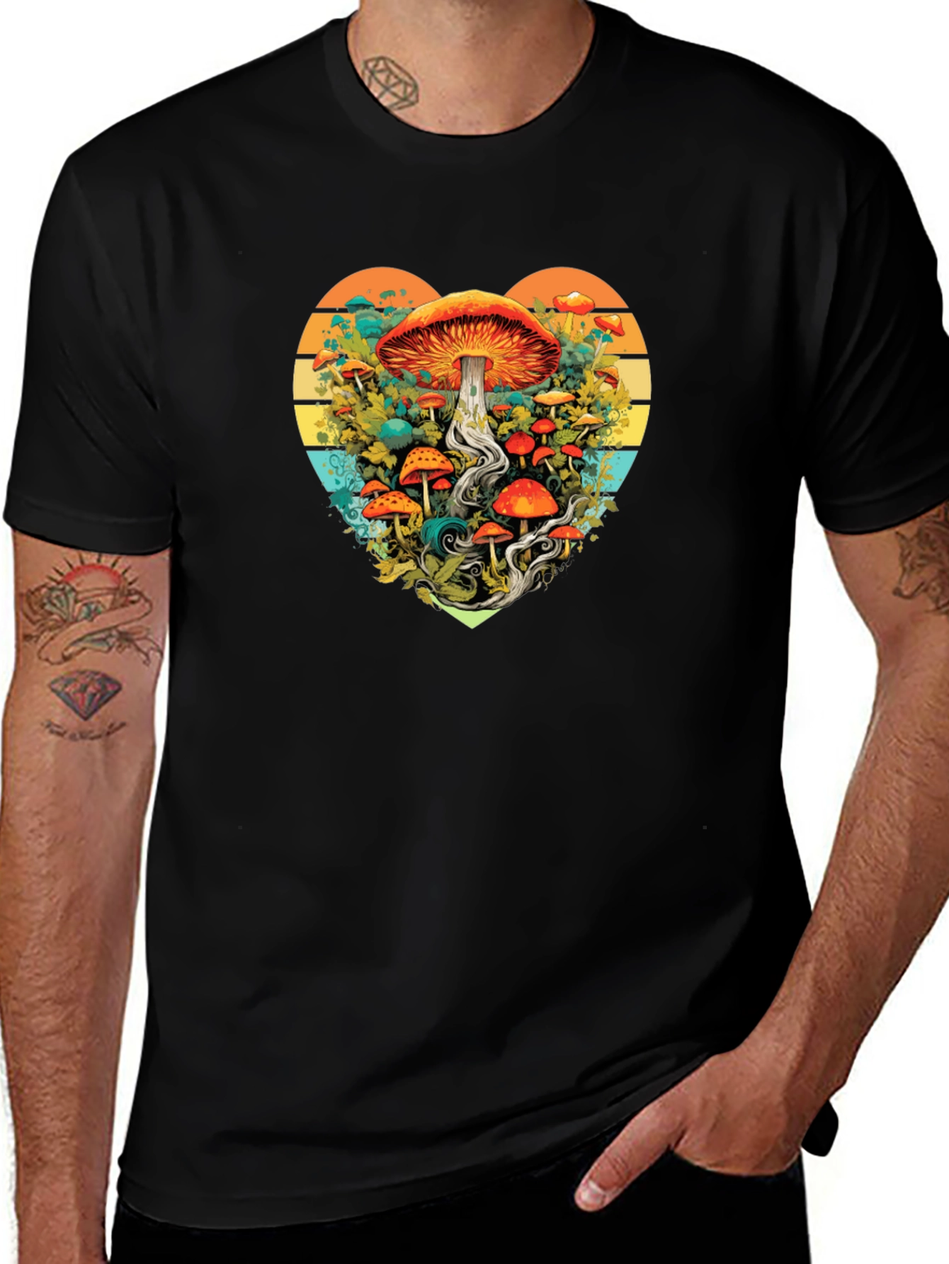 Variant 14 of Mushroom Heart Graphic T-Shirt